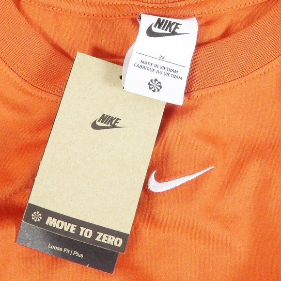 Nike Loose Fit Plus Size Orange Boyfriend  Short Sleeve Tee Shirt 2X NWT - Picture 6 of 6
